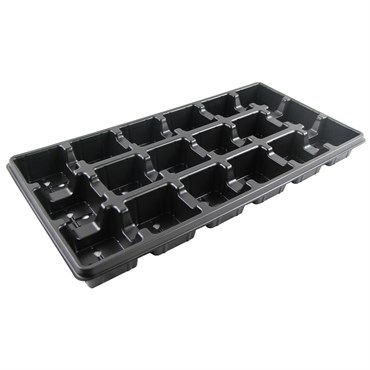Grower Select 03.50 Square Transport Tray 18 PS Black 110/CS
