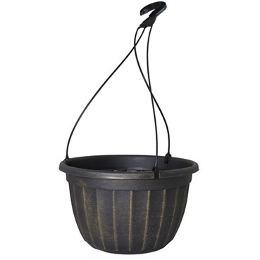 Grower Select 11.00 Serenity Hanging Basket Black / Silver With Plastic 3 Strand Hanger 72/CS
