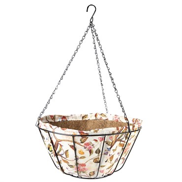 Gardener Select 14" Fabric Hanging Basket Dream Garden Design with Chain Hanger