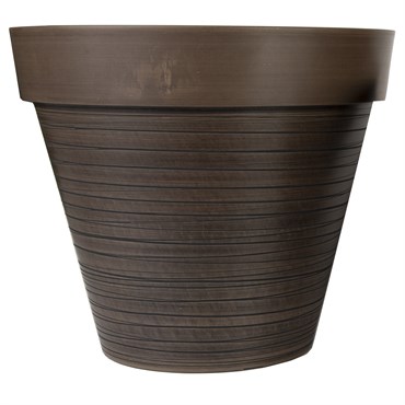 Gardener Select 14" Carved Finish with White Lines Chocolate Planter