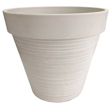 Gardener Select 12" Carved Finish with Light Lines White Planter