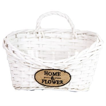 Gardener Select White Wood Oval Flower Basket Planter 6/CS
