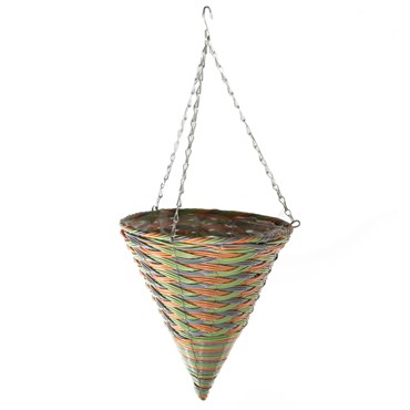 Gardener Select 12" Plastic Cone Hanging Basket Grey/Orange/Green 20/CS