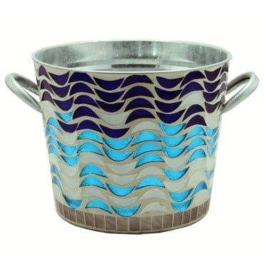 Gardener Select 12" Metal Planter with Mosaic Finish