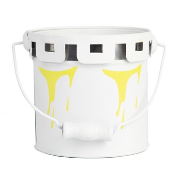 Gardener Select 4" Zinc Paint Pattern Planter Yellow 3.9"x3.9"x3.7"
