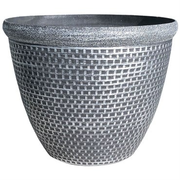 Grower Select 12" Cromarty Planter Black w/Silver Brush 16/CS 3.1gal