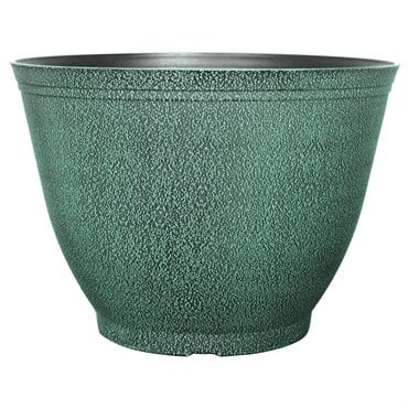 Grower Select 16.00 Sugared Sand Rimless Planter Brushed Teal 6.5gal 27/CS - 16.1in OD x 11.4in H x 9.1in BD