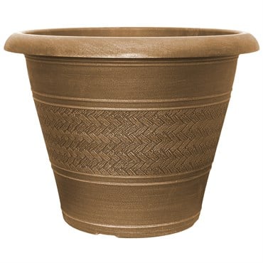Grower Select 20.00 Rattan Rolled Rim Planter Antique Brass 12/CS