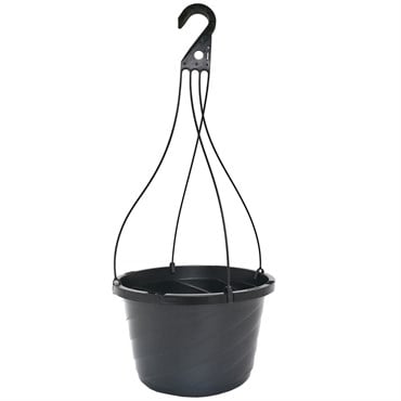 Grower Select 12.00 Twist Hanging Basket 2.32gal With 4-Strand Plastic Hanger Black 50/CS
