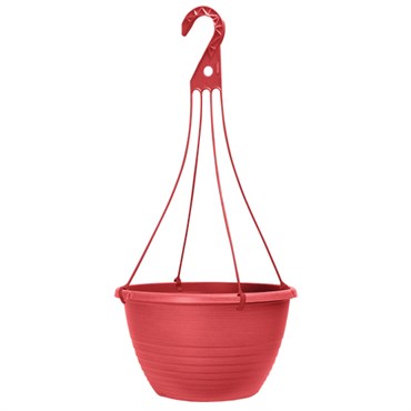 Grower Select 13.00 Everest Hanging Basket, With 18in Hanger, Blush Red, 64 per Case, 12.99n OD x 7.48in H, 2.8 Gallon