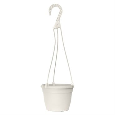 Grower Select 06.00 Bella Hanging Basket With Hanger, Cotton White, 46 per Case, 6in OD x 4.4in H x 4.0in BD , 1.2 Liters, 0.3 Gallon