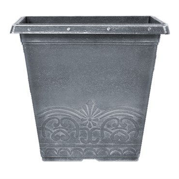 Grower Select 10.00 Winchester Square Planter Aged Black 58/CS, 10.2in OD x 9.3in H x 6.4in BD, 9.5 Liters, 2.5 Gallons