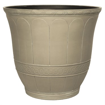 Grower Select 16.00 Scalloped Flare Planter Antique Concrete 7.7gal 18/CS - 16in OD x 14.2in H