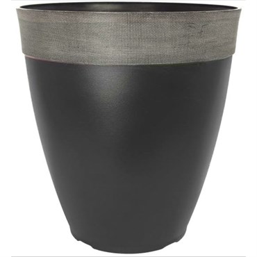 Grower Select 14.00 Gala Tall Planter High Gloss Black With Chalk Rim 7gal 9/CS - 14in OD X 15in H