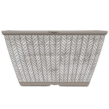 Grower Select 14.87 Whale Tail Window Box Cappuccino W/White 20/CS, 14.87in OD x 8.94in BD x 7.07in H, 2.48 Gallons