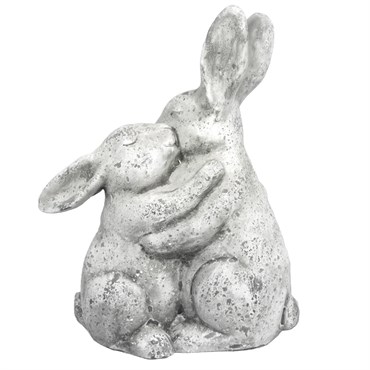 MCarr 13" Kissing Rabbits White
