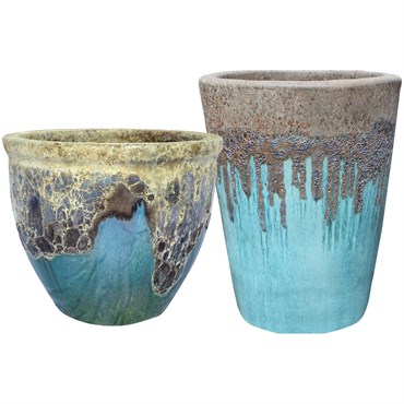 MCarr 16pc Aquapot Planter Pallet Volcanic Milky Blue