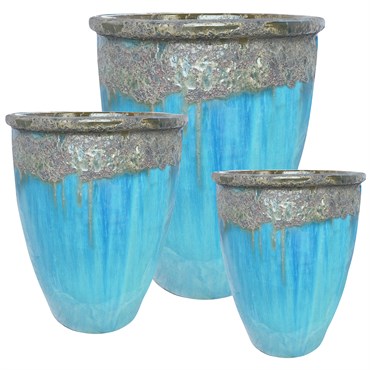 MCarr 6pc Large Rim Planter Pallet Volcanic Ultra Marine