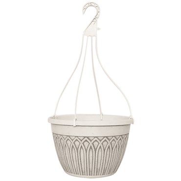 Grower Select 12in Tampa Hanging Basket Eggnog, Includes Cap Dish and Plastic Hanger, 36 per Case, .62 Gallon