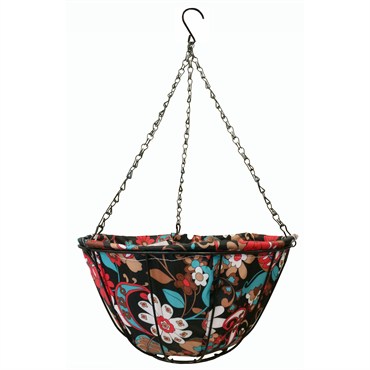 Gardener Select 14" Hanging Basket Black Red Fabric Coco Liner 6/CS