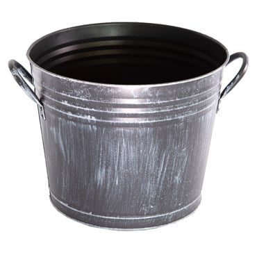 Gardener Select 11.8" Bucket Planter Antique Black 11.8"x9.5"x9.6" 12/CS