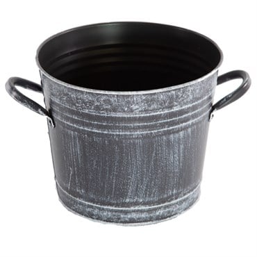 Gardener Select 8" Bucket Planter Antique Black 8"x6.3"x6.5" 12/CS