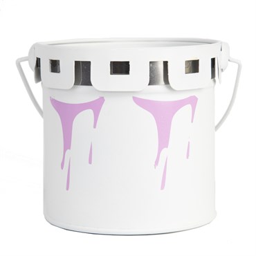 Gardener Select 4" Zinc Paint Pattern Planter Pink 3.9"x3.9"x3.7"