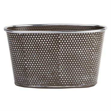 Gardener Select 10" Zinc Oval Planter Brown with White Dot 9.5"x5.7"x5.5"