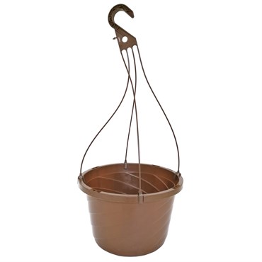 Grower Select 12.00 Twist Hanging Basket 2.32gal With 4-Strand Plastic Hanger Brown 50/CS