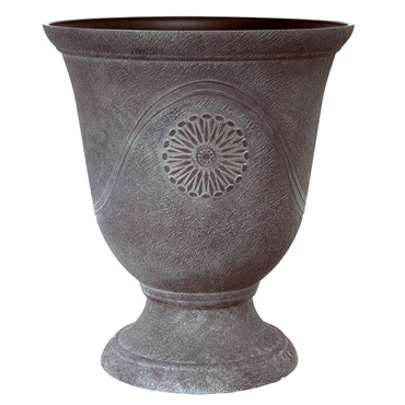 Grower Select 14.00 Anaheim Urn Antique Slate 7/CS, 13.8in OD x 15.5in H x 9.4in BD, 15.6 Liters, 4.1 Gallons