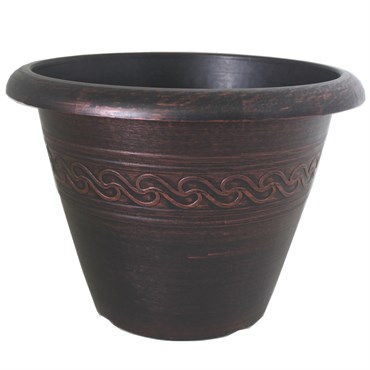 Grower Select 16.00 Wave Planter Copper Brush on Black 4.65gal 25/CS - 16in OD x 11.8in H x 8.56in BD