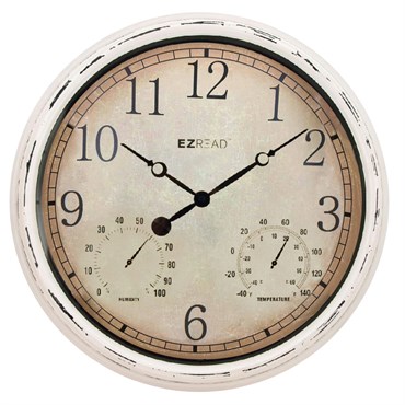 Headwind 15" EZ Read In/Out Clock White Weathered