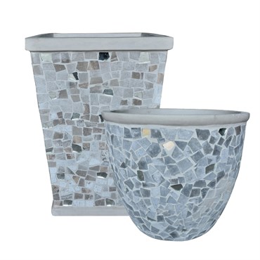 MCarr 28PC Tile Planter Plt Mosaic Cement