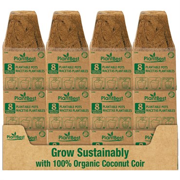 PlantBest 3.00" Biodegradable Square CocoCoir Pot - 8 Pk