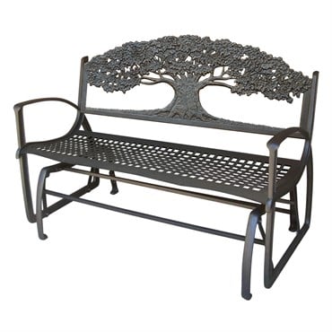Painted Sky Glider Bench Tree Iron