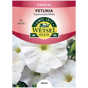 PETUNIA, WHT SUPERCASCAD 30 SD