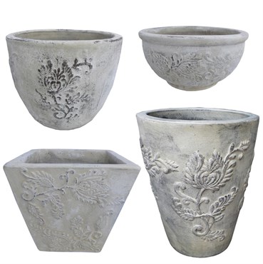 MCarr 26PC Fern Planter Plt Antique White Wash