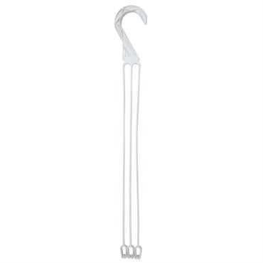 DLN E10L LONG 3 STRAND PLASTIC HANGER WHITE 50/BG 9BG/CS