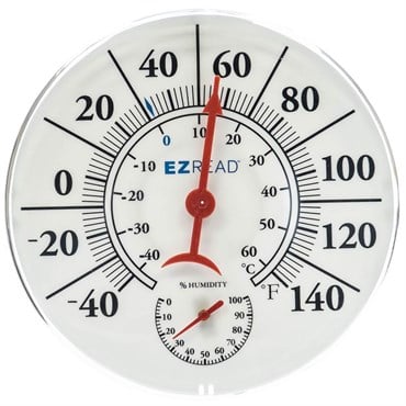 Headwind 8" EZ Read Dial Thermometer/ Hygro White