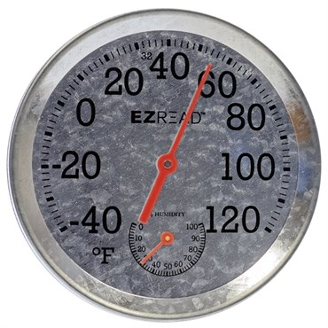 Headwind 8" EZ Read Metal Dial Thermometer/ Hygrometer Antique Aluminum