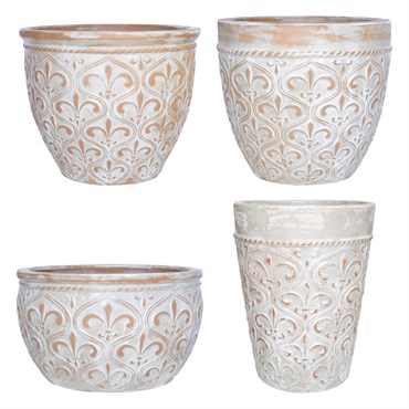 MCarr 26pc Fleur De Lis Planter Pallet Antique White