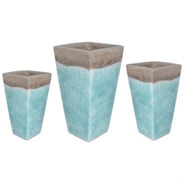 MCarr 15pc Tall Smooth Planter Pallet Volcanic Milky Blue
