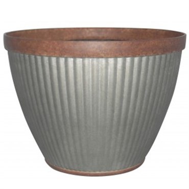 Southern Patio 15" Westlake Round Planter Rustic Galvanized