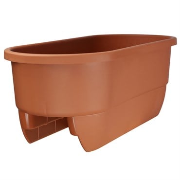 Apollo 24" Dual Deck Rail Planter Terra Cotta