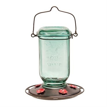 Classic 25oz Mason Jar Glass Hummingbird Feeder 5 Ports