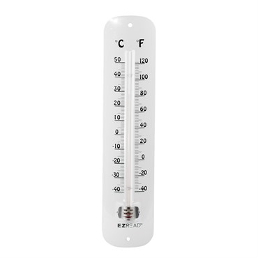 Headwind 12" EZ Read Metal Thermometer White Metal