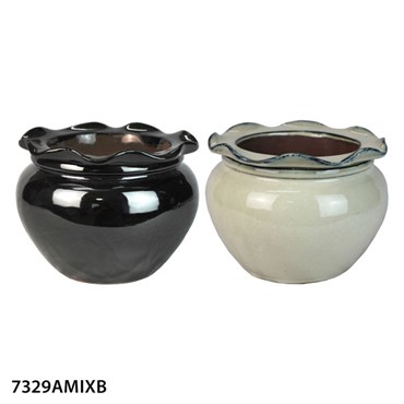MCarr 4pc Self Watering Scallop Pot Mixed Asst