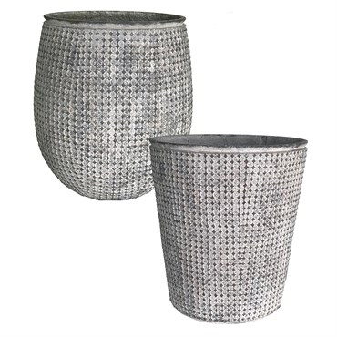 MCarr 36PC Tall Mixed Pltr Plt Gray White