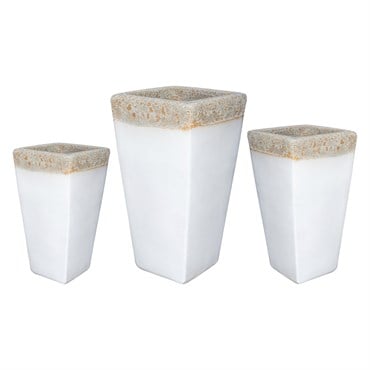 MCarr 15pc Tall Smooth Planter Pallet Volcanic White
