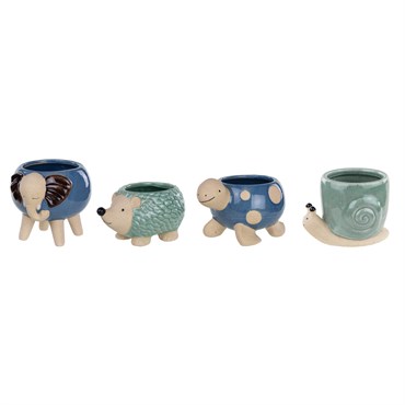 SSI 12pc Miniature Animal Planters Ceramic Assortment